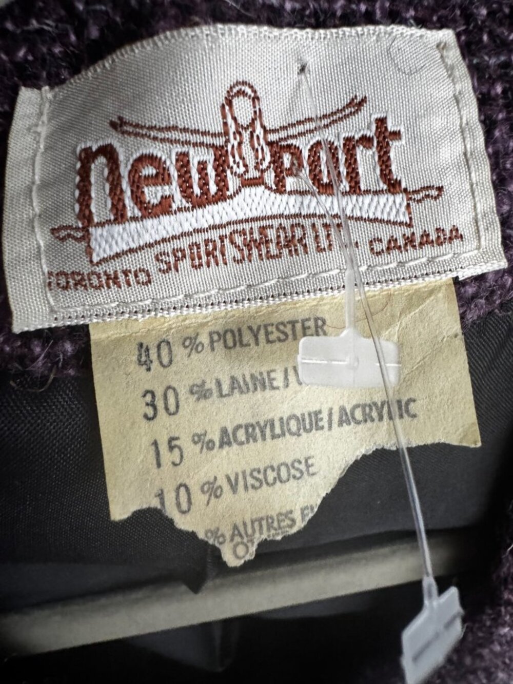 Vintage New Port Purple Lilac Tweed Blazer and Skirt Set DEADSTOCK NWT S Petite - Picture 3 of 7